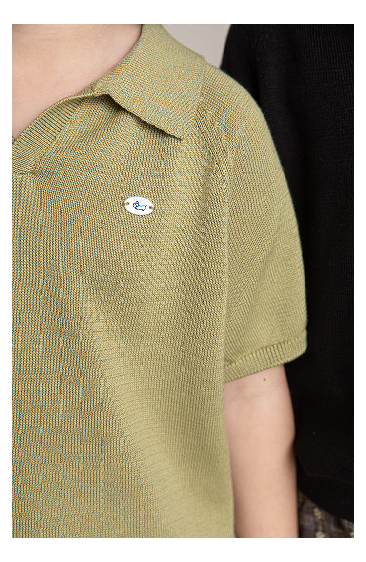Playera Polo de Punto Unisex | Manga Raglan y Cuello Solapa Sin Botones