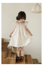 Vestido Floral Niña | Cuello Bobo Bordado Estilo Cottage Core y Romántico Asiático
