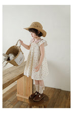 Vestido Floral Niña | Cuello Bobo Bordado Estilo Cottage Core y Romántico Asiático