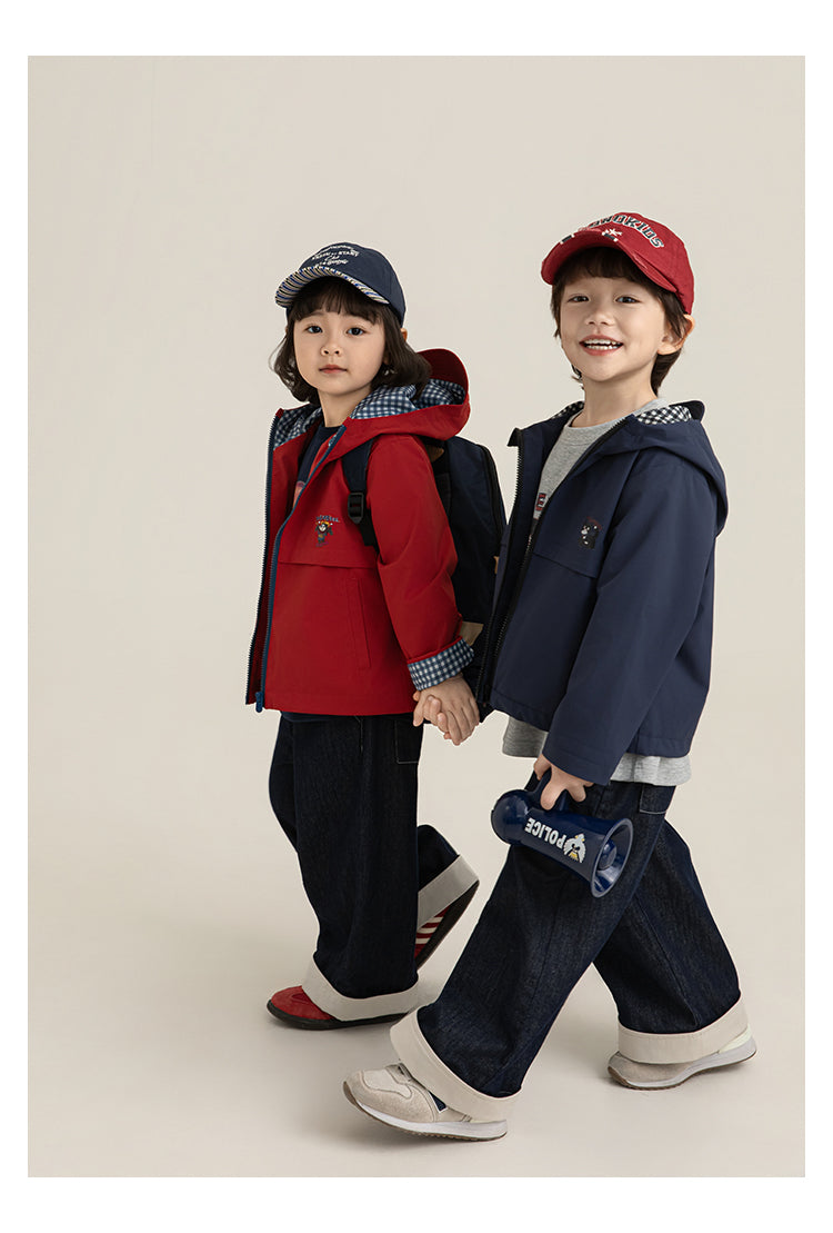 Chamarra Rompevientos Unisex | Capucha con Visera y Forro Vichy