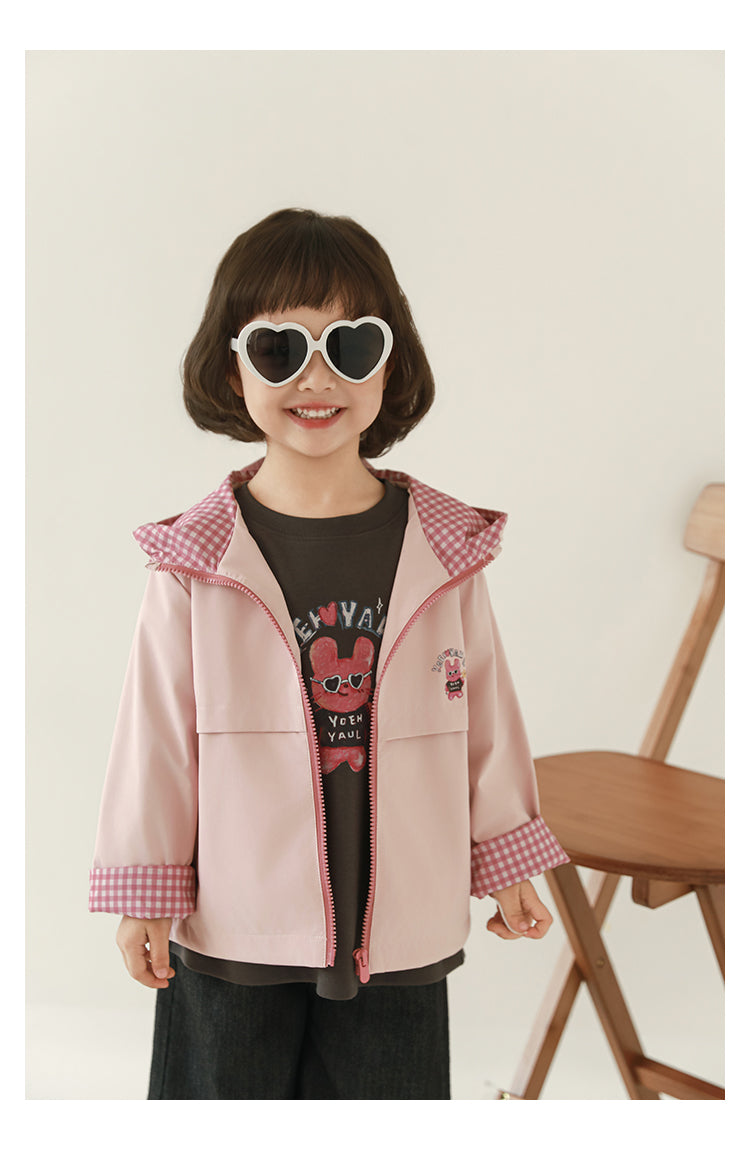 Chamarra Rompevientos Unisex | Capucha con Visera y Forro Vichy
