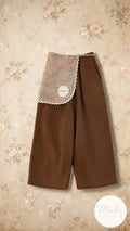 Pantalón Wide Leg Niña | Solapa Asimétrica Vichy e Inspiración Asiática