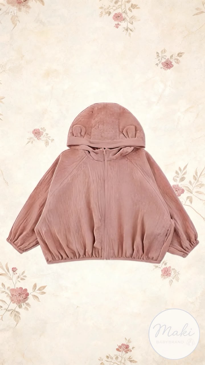 Chamarra Unisex con Orejitas | Efecto Lino Ultra Ligera y Holgada