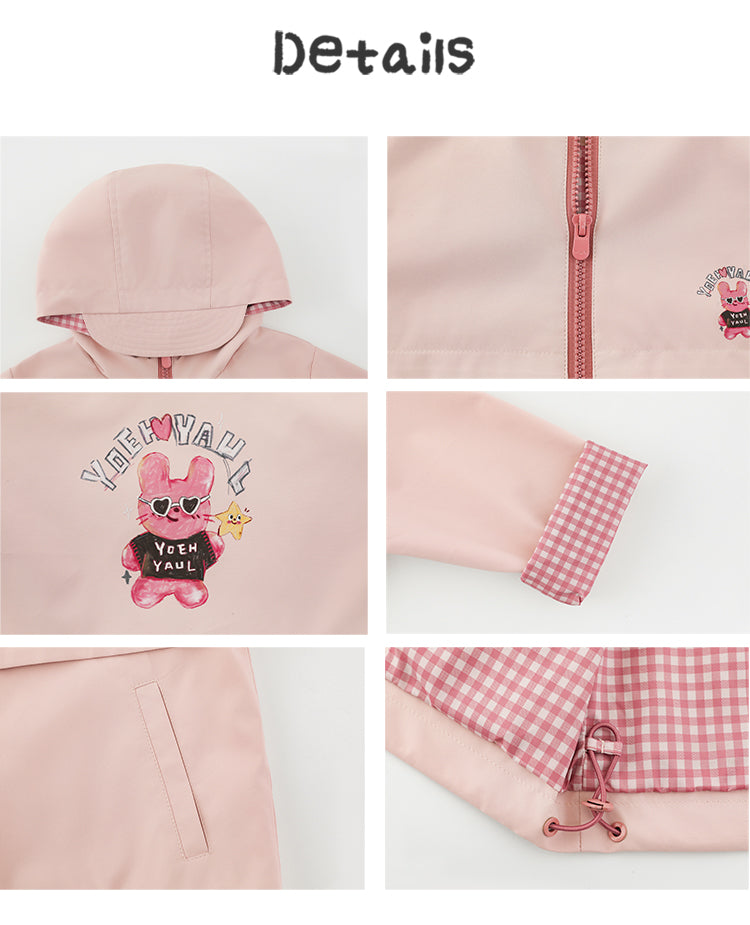 Chamarra Rompevientos Unisex | Capucha con Visera y Forro Vichy
