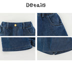 Falda Short de Mezclilla Niña | Diseño 2 en 1 con Solapa Cruzada