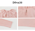 Blusa Manga Larga Niña | Cuello Holán Bordado Estilo Romántico