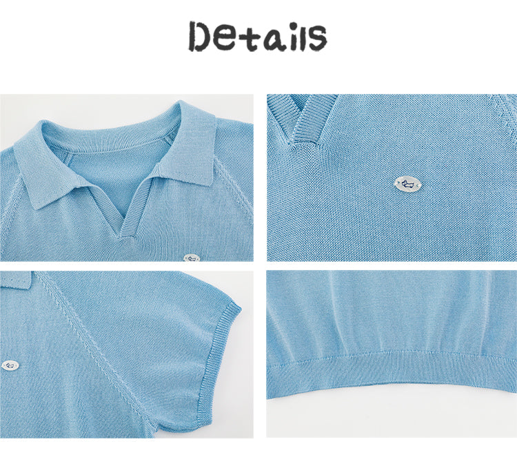 Playera Polo de Punto Unisex | Manga Raglan y Cuello Solapa Sin Botones